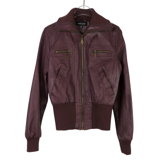 Urban Outfitters Jackets & Blazers - Y2K Urban Outfitters New Look Brown Faux Leather Jacket Bomber Medium Bikercore